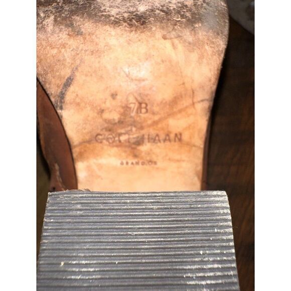 Cole Haan Grand.os D42185 Chesney Brown Shoes Zip Heel Ankle Boots Size 7B - Picture 9 of 9
